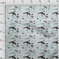 thumbnail image 3 of oneOone Georgette Viscose Black Fabric Beach Dolphin With Dot Texture Quilting Supplies Print Sewing Fabric By The Yard 42 Inch Wide, 3 of 4