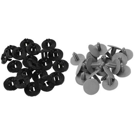 

40 Pcs Plastic Rivets for Clip Screw Type Fastener 20 Pcs Black & 20 Pcs Gray