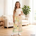 thumbnail image 4 of COEQINE Girls' Wide Leg Pants with Ruffle High Waisted Trousers Straight Leg Track Pants Fashion Outfits Trendy Bottoms for 13-14 Years, Retro Daisy Patchwork, 4 of 8