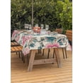 thumbnail image 4 of 60x120 Inch Outdoor Tablecloth with Umbrella Hole Zipper Rectangle Pink Green Floral Rectangular Tablecloths Outside Waterproof Botanical Vintage Watercolor Flower Patio Table Cover for Picnic Party, 4 of 8