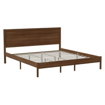 Flash Furniture Kingston Brown Platform Bed with Wooden Slats and Headboard King (MG09003KBKBRN)