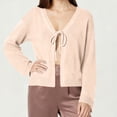 thumbnail image 1 of Njdvhb Cardigan d'Hiver pour Femmes, Cardigan Décontracté à Manches Longues avec Nœud, 1 of 5