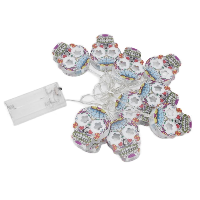 Luces decorativas, cadena de luces de calavera de 10 LED, lámpara de cadena, luz de cadena de calavera, tecnología innovadora Jadeshay A