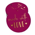 thumbnail image 1 of Inkdotpot Real Gold Foil Made With Love Text Tags Favor Hang Paper Tags 100 Pieces, 1 of 6