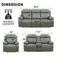 thumbnail image 7 of Caberryne Leather Recliner Sofa Set for Living Room Furniture Set, Power Reclining Loveseat and Chair with LED Lights/Storage/Cup Holders for House/Home Theater(3 Seater), 7 of 7