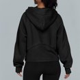 thumbnail image 5 of Sudadera Sudadera recortada para mujer Sudadera con capucha corta de manga larga informal Primavera Otoño Ropa deportiva Ygjytge Negro Xxl para Mujer, 5 of 5