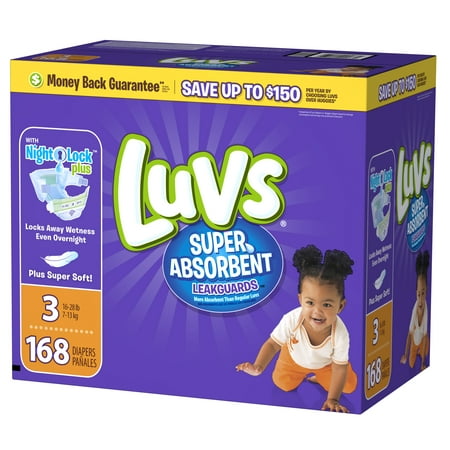 Luvs Super Absorbent Leakguards Newborn Diapers Size 3 168 count