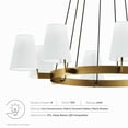 thumbnail image 6 of Modway Surround 8-Light Chandelier in White Satin Brass, 6 of 7