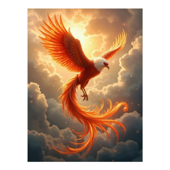 Diamond Art Kit for Adults, Phoenix Soaring Through Clouds Diamond Painting for Adults Beginners, 5D DIY Diamond Art Painting Kits, Colorful Diamond Painting Craft for Home Decor 12x16