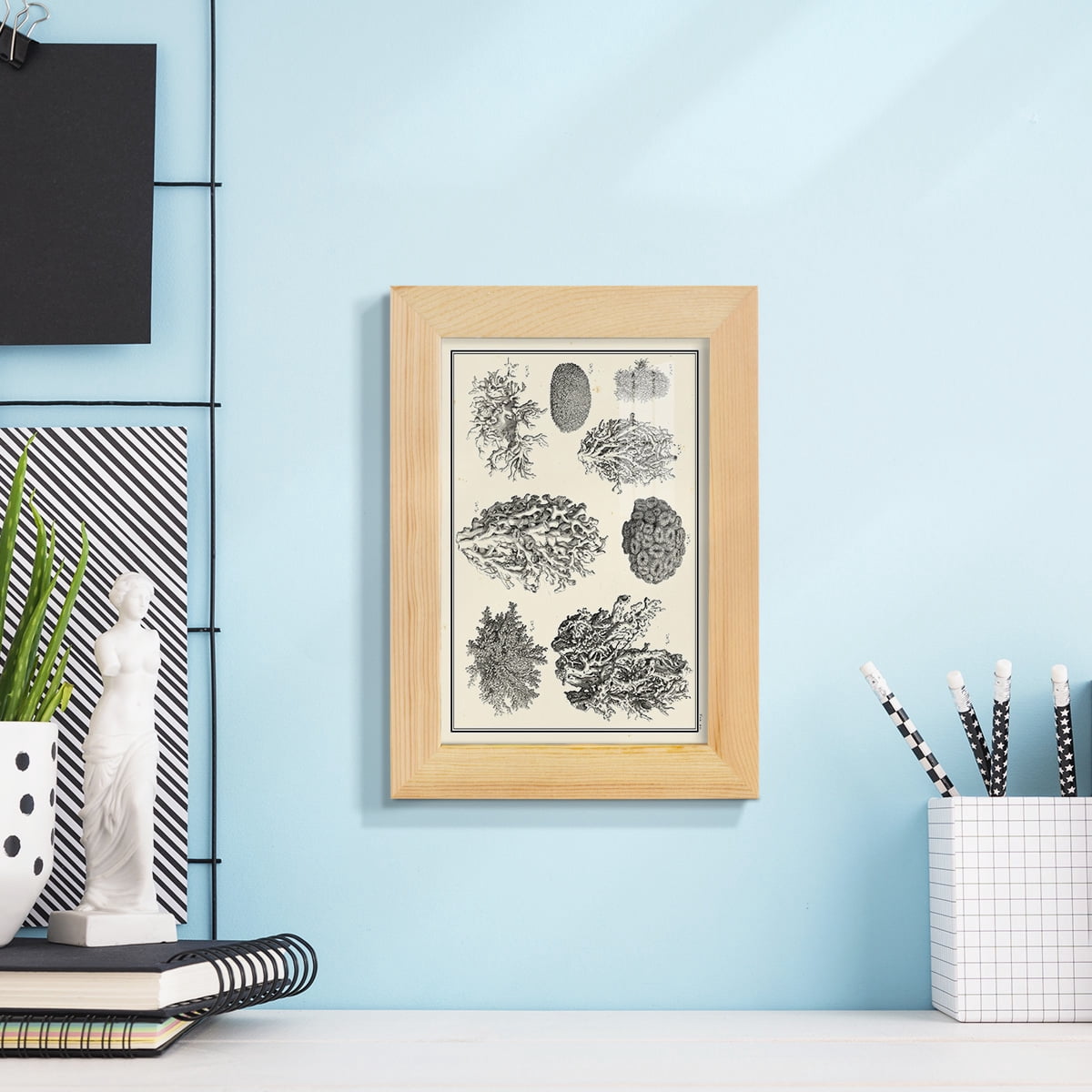 Aegean Collection IV -Framed Print w/glass-Natural Wood