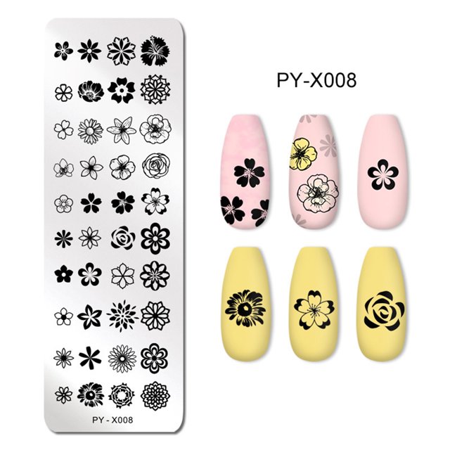 Plantillas de uñas 6 piezas Conveniente Nail Art Plate DIY para uso familiar (Set08) Tmvgtek Cuidado Belleza