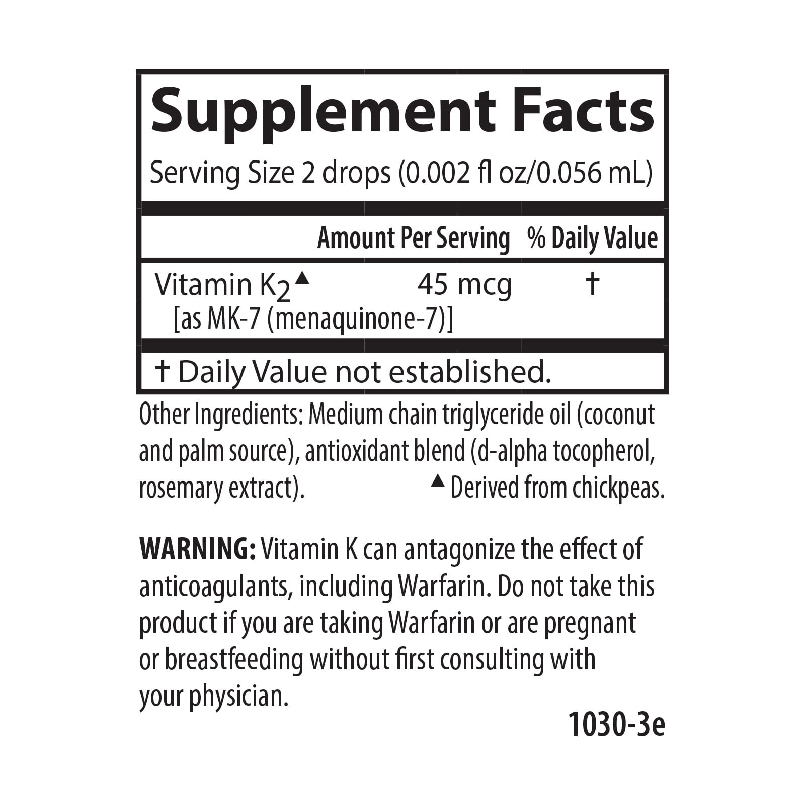 Carlson Liquid Super Daily K2, 45 mcg per Drop, Vitamin K2 MK-7 Supplement, 0.34 fl oz