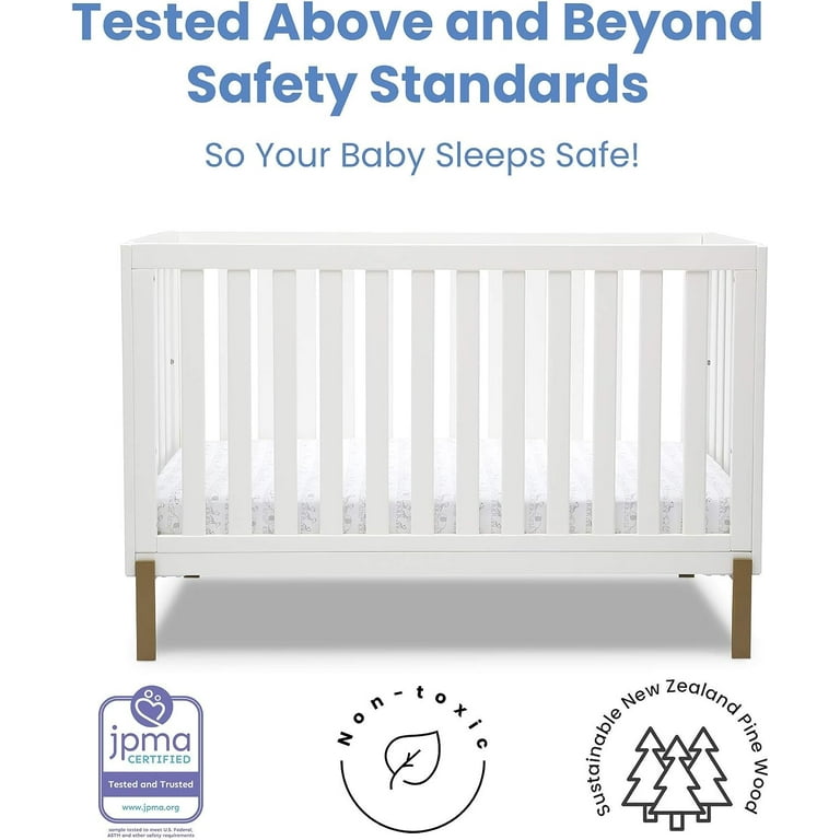 Delta Children 4-in-1 Convertible Baby Crib, Bianca White