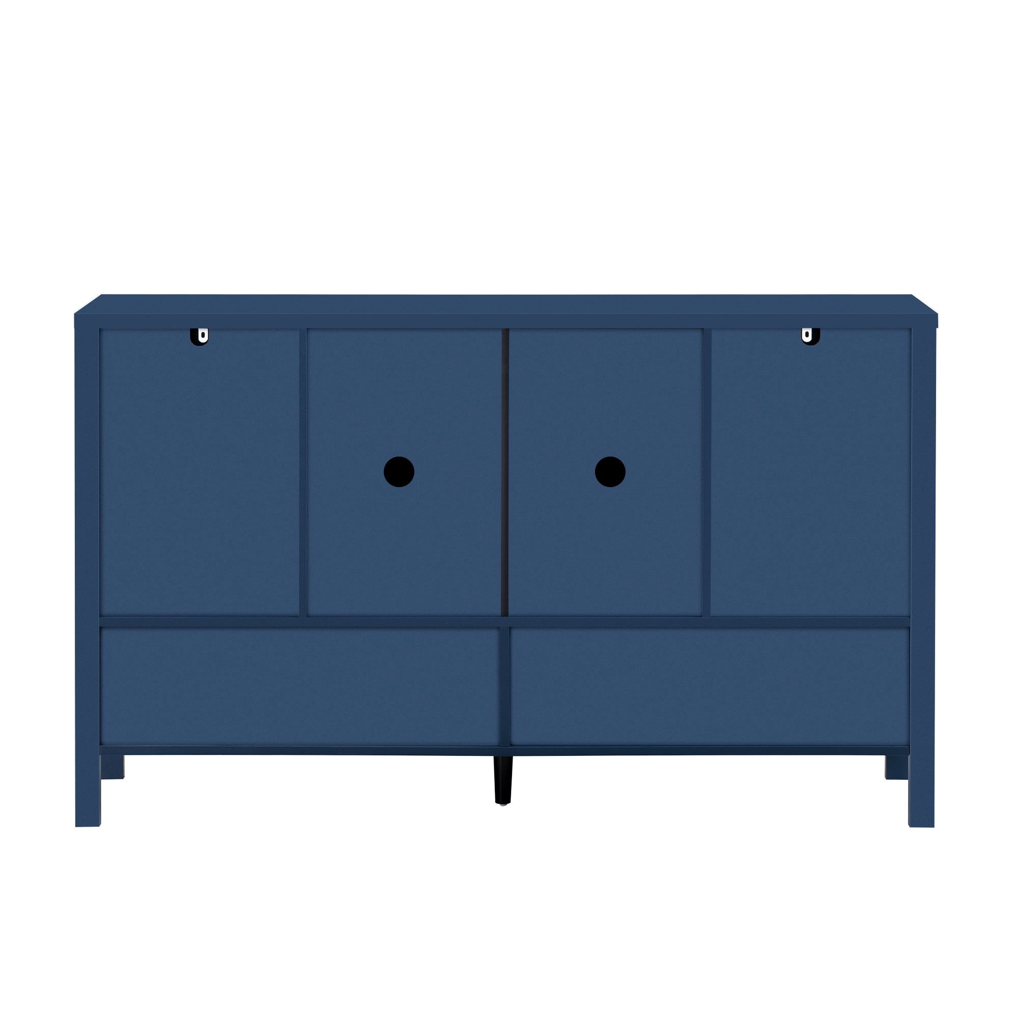 55.1" Storage Sideboard with 4-Doors, Buffet with Open Shelf and 2-Tiers Adjustable Shelves, Modern Cabinet with Double Hooks ,Suitable for Living Room, Hallway, Dining, Office