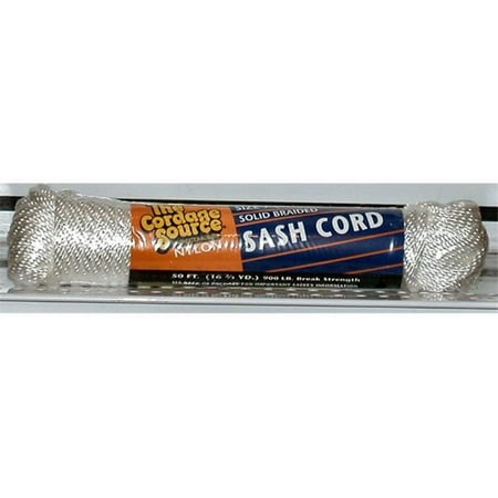 

The Cordage Source 184005205 44S No. 6 x 50 ft. Solid Braid Nylon Sash Cord