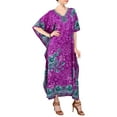 thumbnail image 2 of Miss Lavish London Kaftan Dresses for Women,Beach Kaftan Coverups,Hawaiian Coverups for Women,Long Beach & Swimsuit Coverups,Plus Size African Caftan Dress,Moroccan Style Loungewear Purple 3XL, 2 of 5