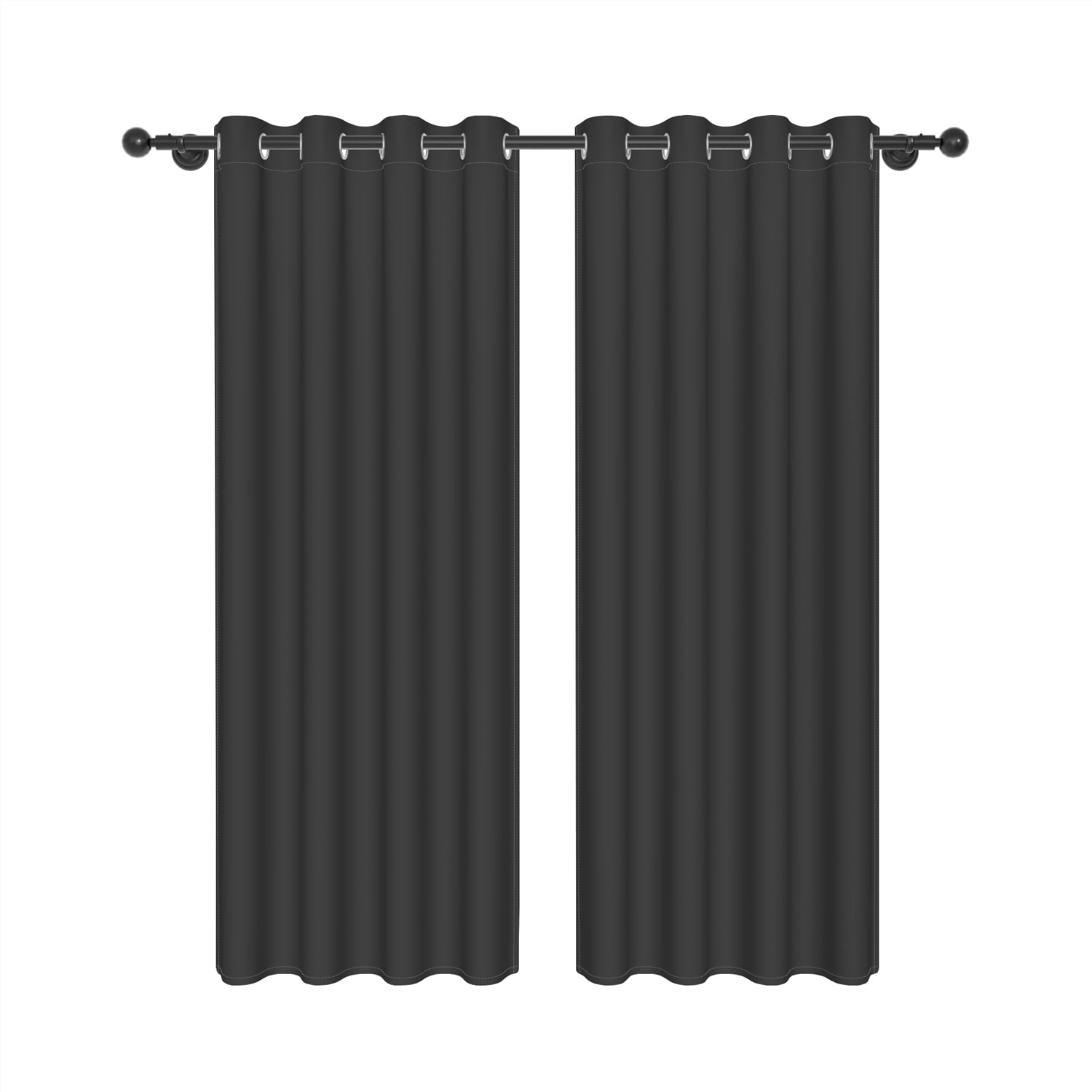 Aofoto Dark Gray Blackout Curtains Thermal Curtains Outdoor Curtains Drapes for Patio, 2 Panels,52W x 63L inches
