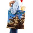 thumbnail image 4 of Sandland Bolso de tela con estampado de lienzo para mujer, bolsa de compras reutilizable y estética, con cremallera interior, regalo para mujer,40*40cm., 4 of 6
