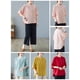 thumbnail image 3 of Blusa suelta para mujer con botones, cuello en O, media manga, camisetas vintage Irfora Jerseys de mujer, 3 of 7