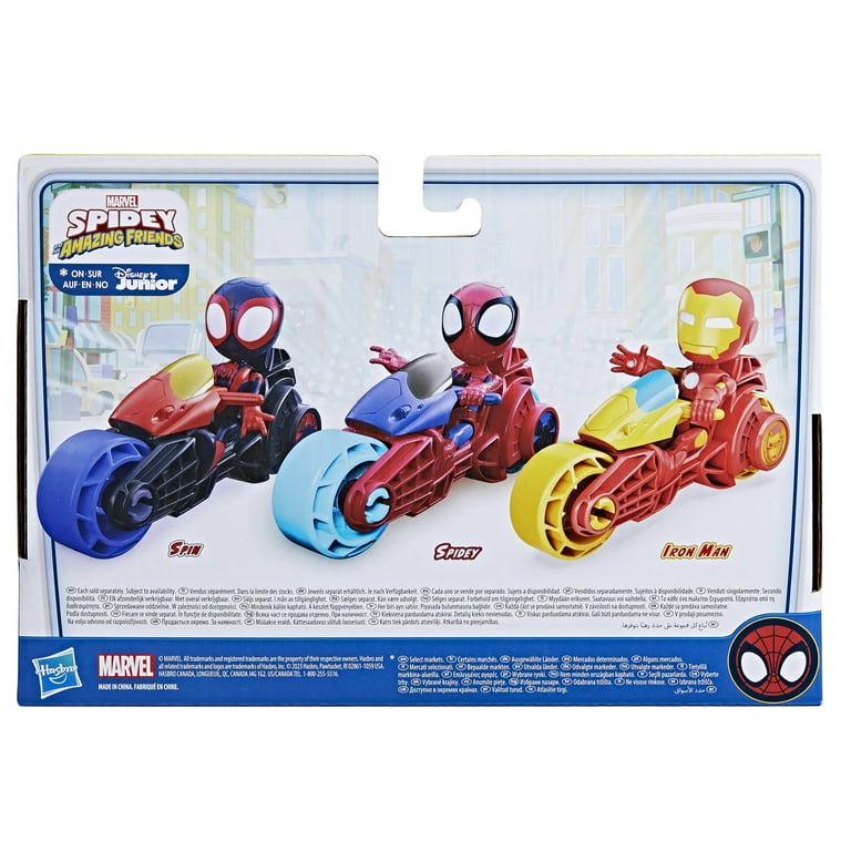 Marvel Spidey and His Amazing Friends Spidey Action Figure Toy Motorcycle Christmas Gifts for Kids