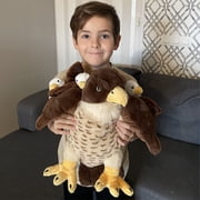 Muiteiur 4Pcs Falcon Stuffed Animal 13.7 Giant Falcon Plush with 3 Babies Eagle Plush Toy