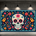 thumbnail image 2 of Colorful Skulls Day of the Dead Decorative Floral Festival Banner for Celebration Party Holiday, 2 of 8