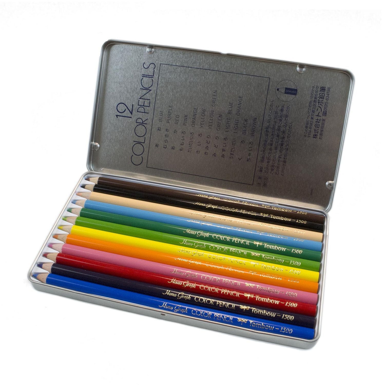 Crayons de couleur série 1500, 12 pièces Tombow