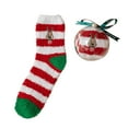 thumbnail image 2 of HuangHuanChen Christmas Fuzzy Socks For Women Warm Slipper Socks Winter Cozy Thick Cute Crew Sleep Comfy Fleece Christmas Socks Xmas Holiday Socks Multicolor, 2 of 5