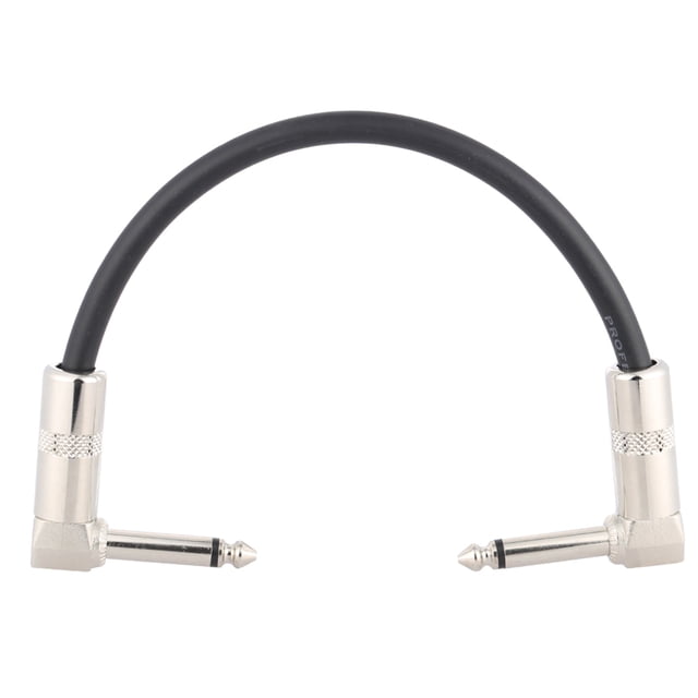 Cable de audio ammoon AC-10 15cm / 0.5 Pies Parche Guitarra Pedal de Efecto Cable de la Cuerda del Instrumento 1/4 Pulgadas de Plata 6.35 Enchufe de Ángulo Recto PVC Tomshoo Cable de audio