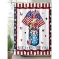 thumbnail image 2 of Independence Day Shower Curtain, American Flag Red Blue Flower Washable Shower Curtain with Hooks Bath Decor Fabric Shower Curtains for Bathroom, Hotel, Bathtubs, Stalls, 72x96 Inch, 2 of 6