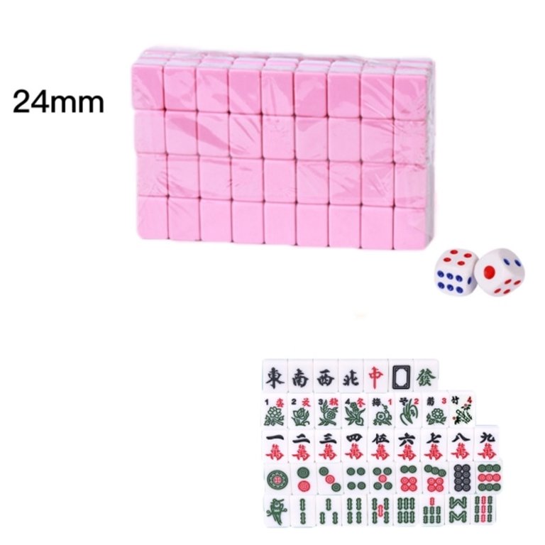 Pink Family Games Mahjong Set Full Size Tournament Table Professional 40mm  Travel Chinese Mahjong Giochi Da Tavolo Party Game