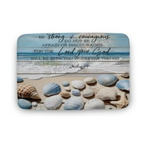 Shell Starfish Print Bath Mat, Western Bathroom Home Decor Farmhouse Absorbent Non-Slip Bathroom Rugs Thin fit Under Door Floor Mats for Bathtub, Shower Room, Sink 16"x24"