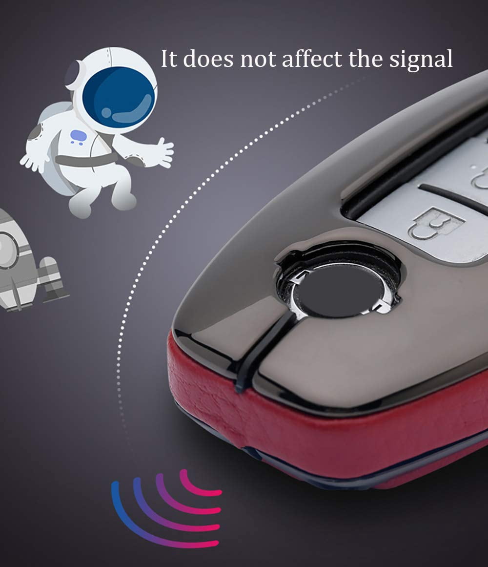 Key Fob Case Fit for Nissan Rogue Armada Murano Remote Cover Leather Key Shell Metal Protection Fit for Infiniti JX35 Q50 Q60 QX56