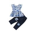 thumbnail image 3 of SUNSIOM Girl?s Fashion Little Daisy Vest and Elastic Patchwork Jeans Set, 3 of 8