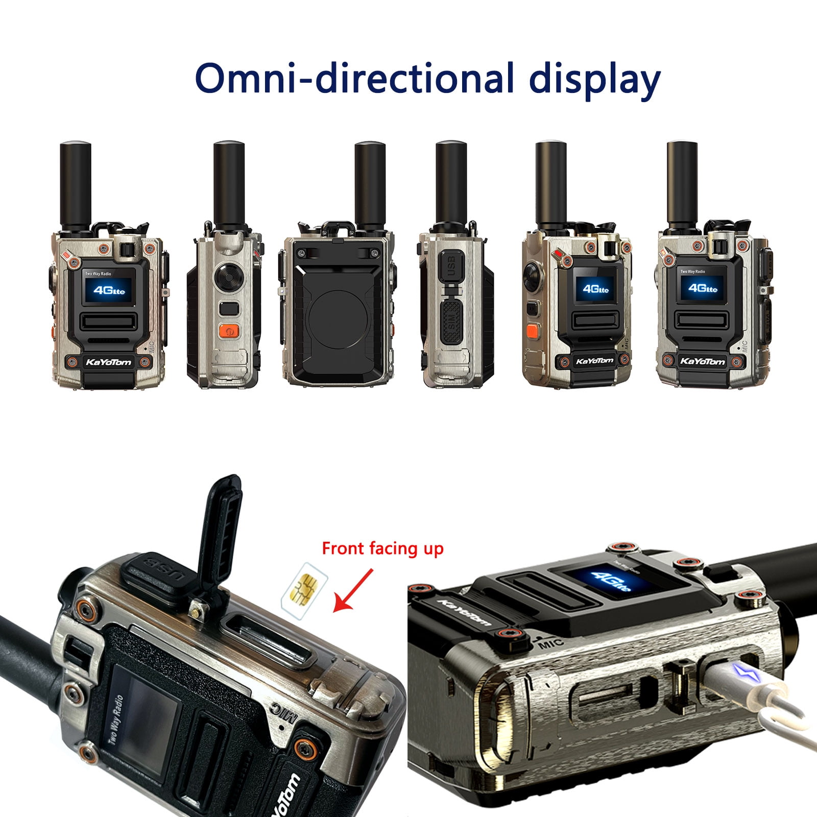 Kayotom Global Walkie Talkie,Two Way Radio,Walkie Talkie for Adult Long Range 5000 Mile,Gmr Radio,2Pcs