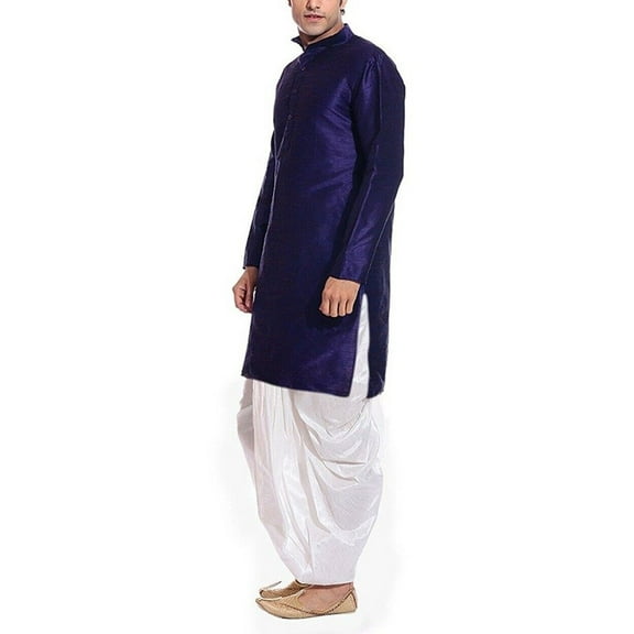 Mens Silk Blend Bollywood Style Designer Party Wear Indian Ethnic Dhoti Kurta