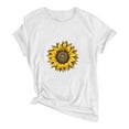 thumbnail image 5 of Aoochasliy Womens Blouses Short Sleeve Plus Size Sunflower Prints Round Neck Dressy T-shirt Shirts, 5 of 5