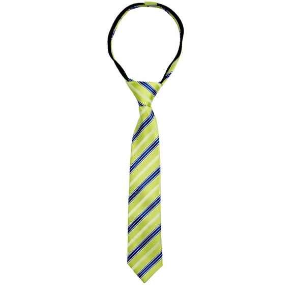 Spring Notion Boys' Pre-tied Woven Zipper Tie Medium Lime Blue Stripes
