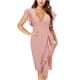 thumbnail image 1 of Vestido de tubo sexy con mangas con volantes y escote en V profundo a la moda de verano para mujer Fridja  bnh1655, 1 of 9