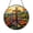Acrylic 3.5 Inch, variant on Scenic Sunset Cross Stained Glass Suncatcher Round Window Hanging Art Panel for Home Decor Nature Faith Display