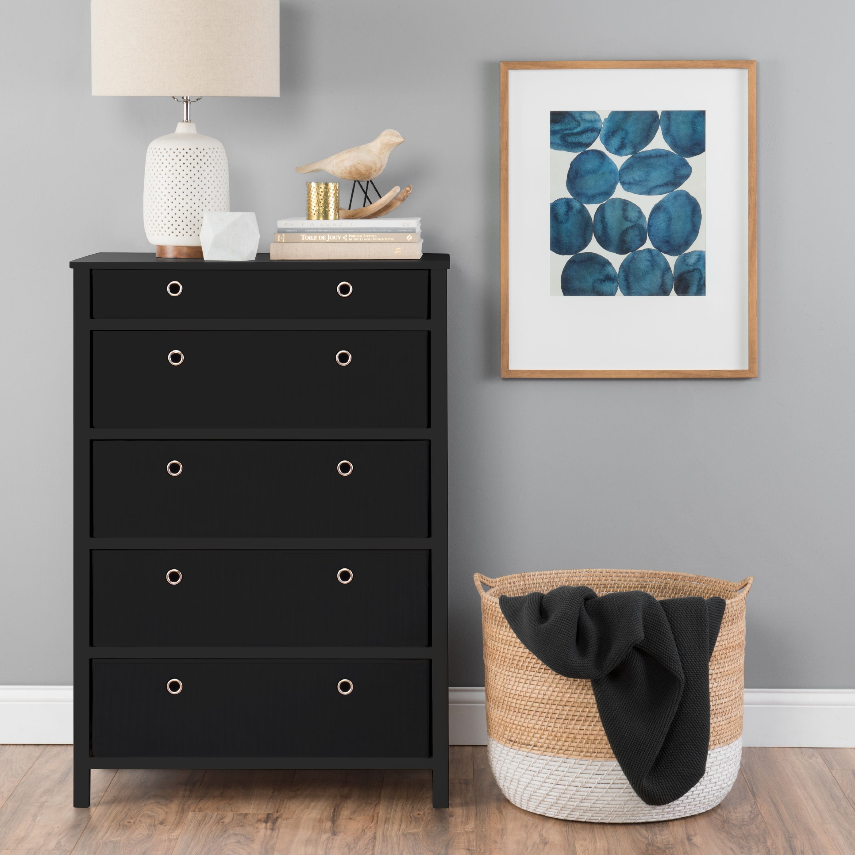 Achim Foldable Furniture 5 Drawer Tall Dresser Ez Home Solutions
