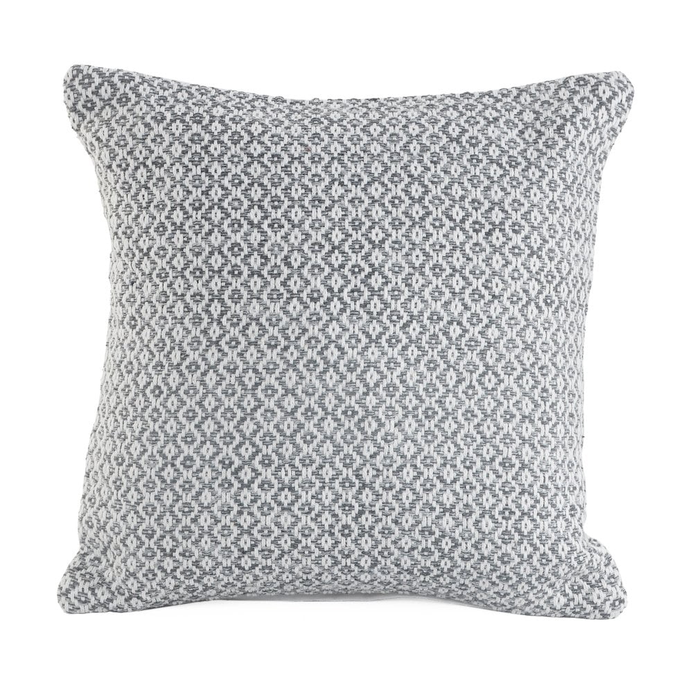 LR Home Insignia Cotton Pillow Set of 4 in Gray/White, 18" x 18"