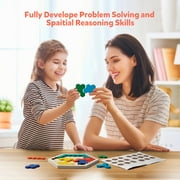 Coogam Wooden Hexagon Puzzle for Kid Adults,Shape Pattern Block Tangram Brain Teaser Toy Geometry Logic IQ Game STEM Montessori Educational for Ages 3 4 5