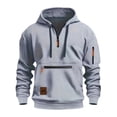thumbnail image 2 of Quarter Zip Pullover Men 2026 Fall Winter Long Sleeve Lined Hooded Sweatshirt with Pockets Mens Hoodie, 2 of 4