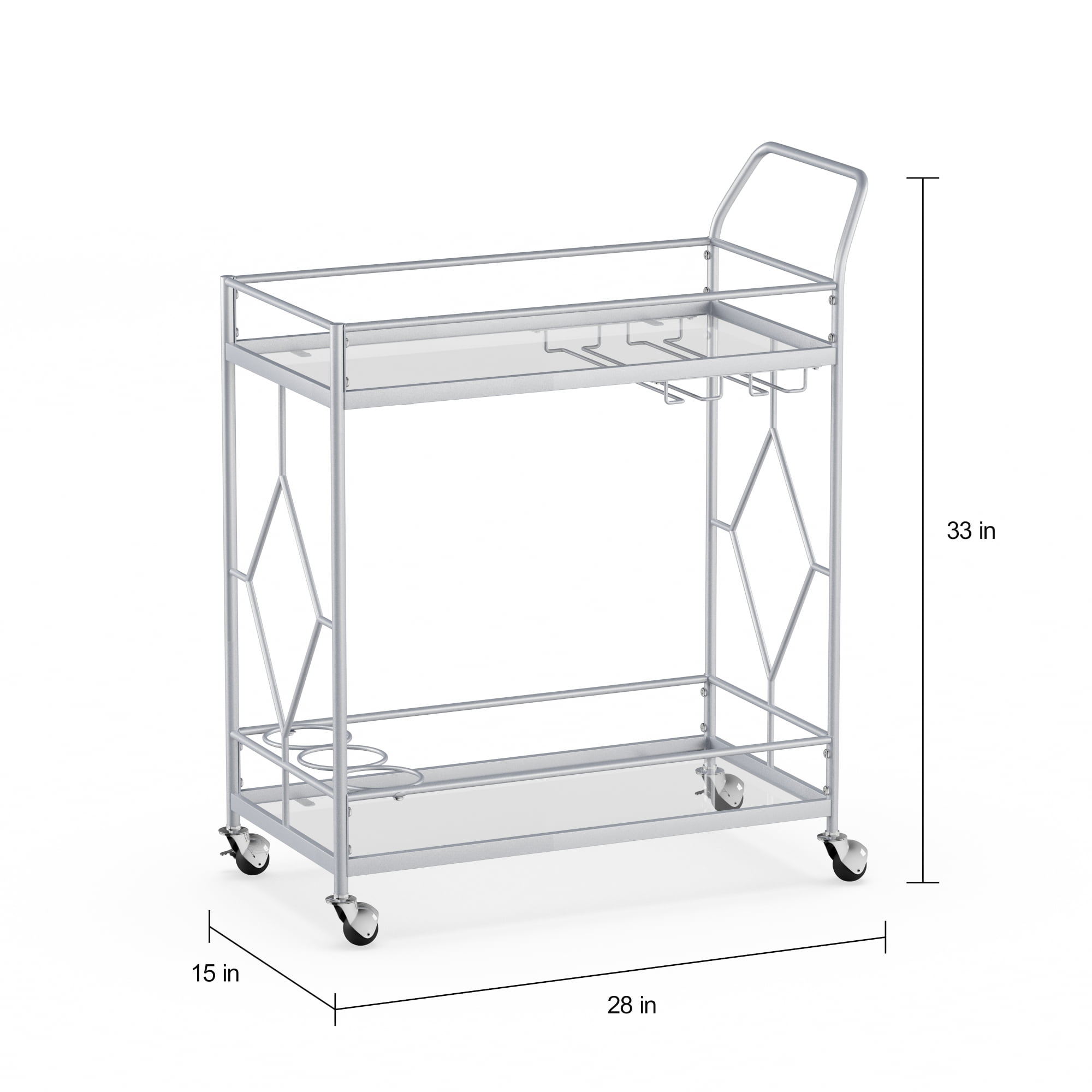 Metal Bar Cart Silver Bar Carts for the Home - Bed Bath & Beyond - 36148263