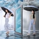 thumbnail image 1 of Paraguas plegable de 60 varillas para días soleados y lluviosos, totalmente automático, grande, de plástico negro reforzado, parasol y protección solar, plegable, de tela, para lluvia., 1 of 6