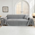 thumbnail image 2 of WETRBWEH Couch Cover for Dogs Pet Friendly, Machine Washable Couch Covers, Non Slip Sofa Cover, Couch Blanket with Tassel Pet Cushion Cover, 71"x102", Dark Grey, 2 of 8