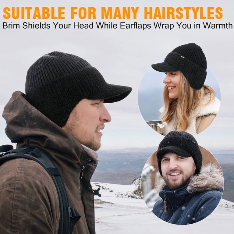 Wmcaps, Winter Beanie with Fleece Lining, Brim and Ear Flaps  display picture 1