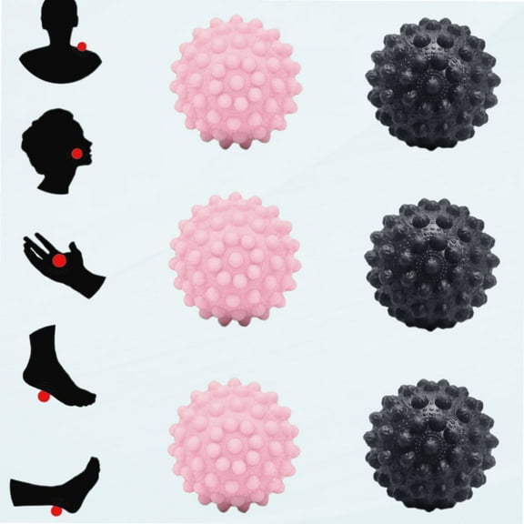 Spiky Foot Massage Ball for Plantar Fasciitis Relief | 6pcs Pressure Point Therapy Balls for Trigger Points of Neck Back Feet Muscles Sorrness
