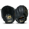 thumbnail image 3 of Franklin Sports Field Master Baseball + Softball Glove - Adult + Youth Mitt - 14" Righty - Black/Gold, 3 of 7